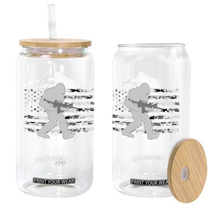 Bigfoot Gun Owner Glass Can Camo US American Flag Sasquatch Rifle TS10 Print Your Wear