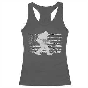 Bigfoot Gun Owner Racerback Tank Top Camo US American Flag Sasquatch Rifle TS10 Dark Heather Print Your Wear