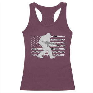 Bigfoot Gun Owner Racerback Tank Top Camo US American Flag Sasquatch Rifle TS10 Maroon Print Your Wear