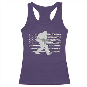 Bigfoot Gun Owner Racerback Tank Top Camo US American Flag Sasquatch Rifle TS10 Purple Print Your Wear