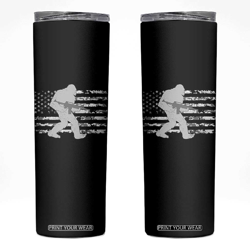 Bigfoot Gun Owner Skinny Tumbler Camo US American Flag Sasquatch Rifle TS10 Black Print Your Wear