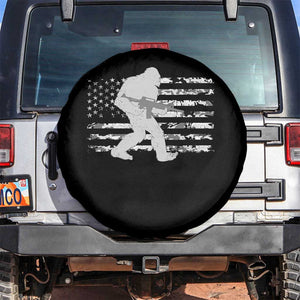 Bigfoot Gun Owner Spare Tire Cover Camo US American Flag Sasquatch Rifle TS10 No hole Black Print Your Wear