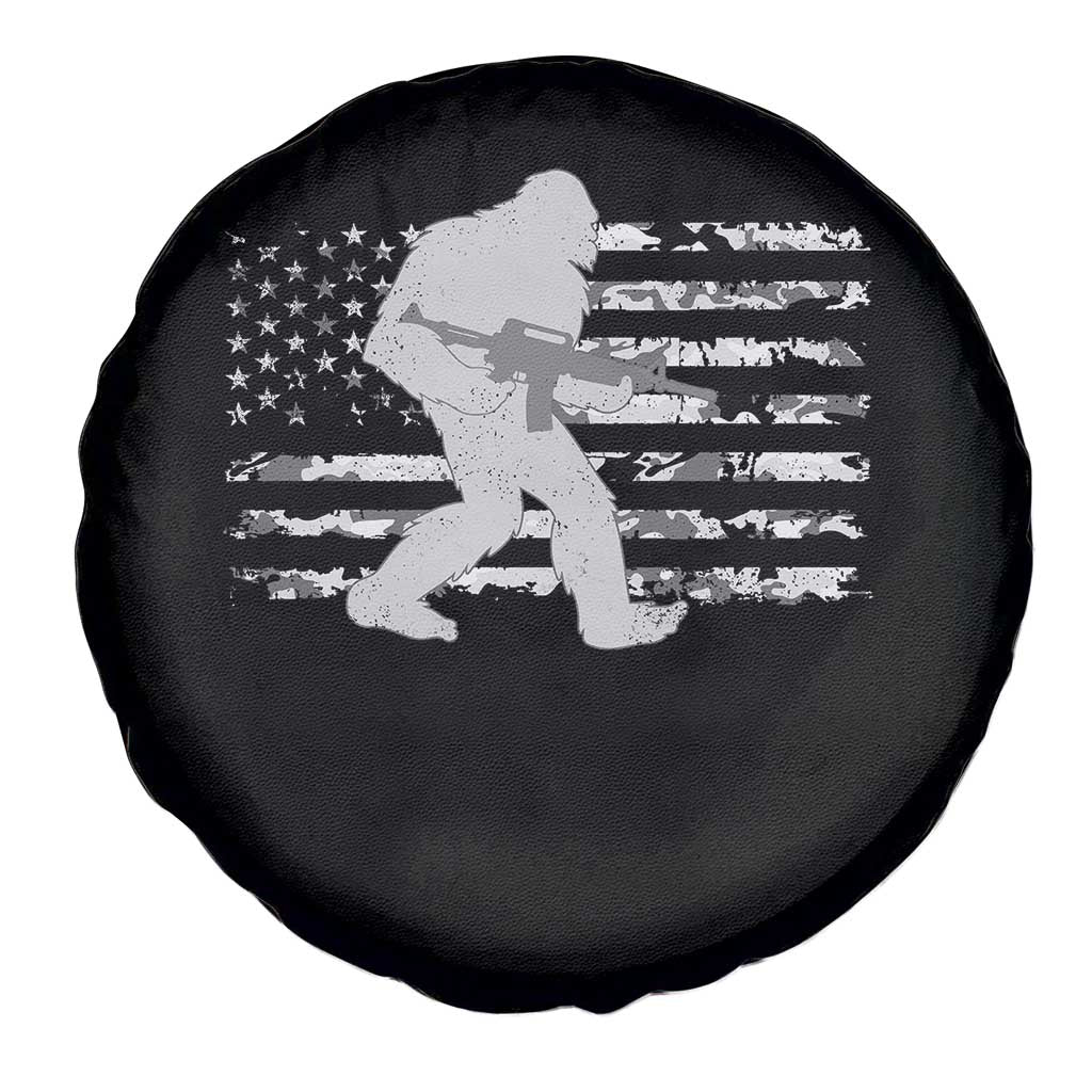 Bigfoot Gun Owner Spare Tire Cover Camo US American Flag Sasquatch Rifle TS10 Print Your Wear