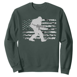 Bigfoot Gun Owner Sweatshirt Camo US American Flag Sasquatch Rifle TS10 Dark Forest Green Print Your Wear