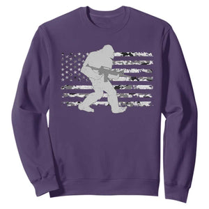 Bigfoot Gun Owner Sweatshirt Camo US American Flag Sasquatch Rifle TS10 Purple Print Your Wear