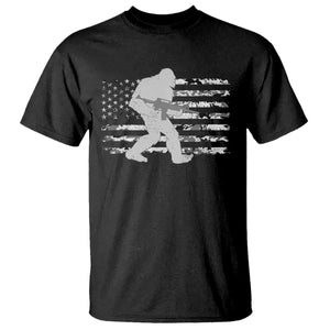 Bigfoot Gun Owner T Shirt Camo US American Flag Sasquatch Rifle TS10 Black Print Your Wear