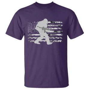 Bigfoot Gun Owner T Shirt Camo US American Flag Sasquatch Rifle TS10 Purple Print Your Wear