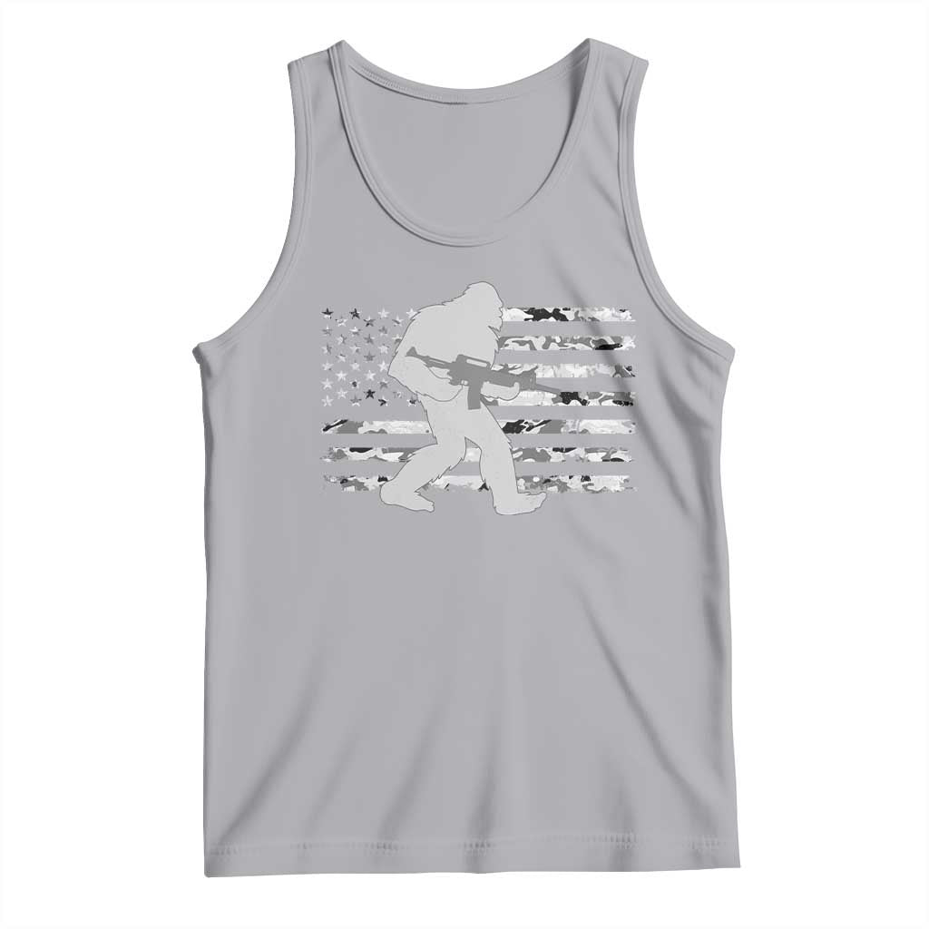 Bigfoot Gun Owner Tank Top Camo US American Flag Sasquatch Rifle TS10 Athletic Heather Print Your Wear
