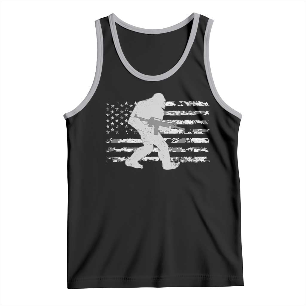 Bigfoot Gun Owner Tank Top Camo US American Flag Sasquatch Rifle TS10 Black Athletic Heather Print Your Wear
