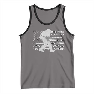 Bigfoot Gun Owner Tank Top Camo US American Flag Sasquatch Rifle TS10 Deep Heather Black Print Your Wear