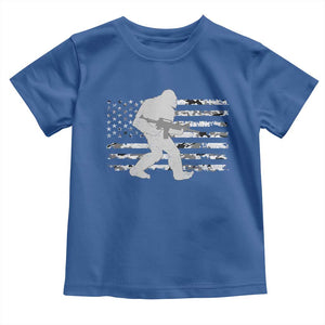 Bigfoot Gun Owner Toddler T Shirt Camo US American Flag Sasquatch Rifle TS10 Royal Blue Print Your Wear