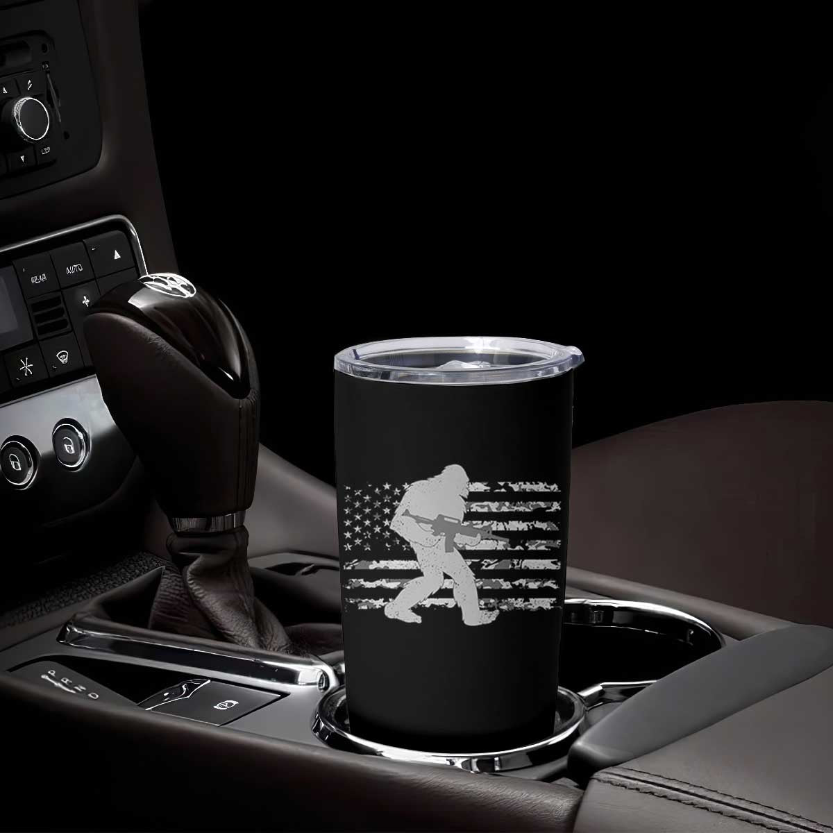 Bigfoot Gun Owner Tumbler Cup Camo US American Flag Sasquatch Rifle TS10 Print Your Wear