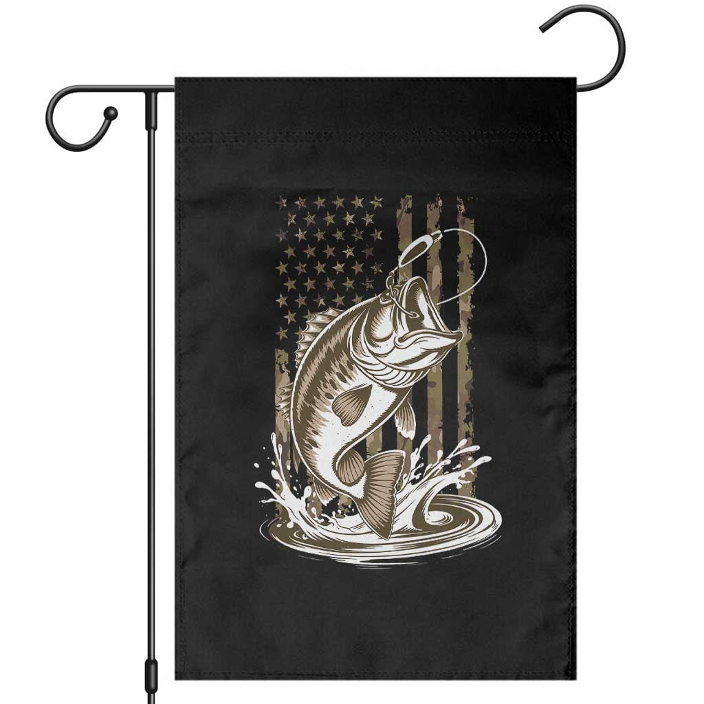 Fishing Camo Garden Flag Bass Fish American Flag Boy Men Fisherman Gift TS10 Black Print Your Wear