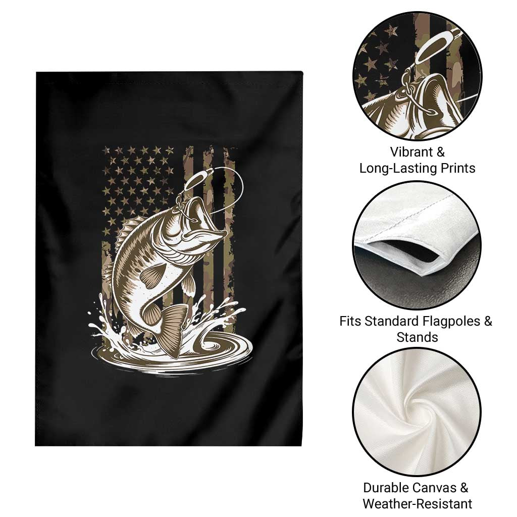 Fishing Camo Garden Flag Bass Fish American Flag Boy Men Fisherman Gift TS10 Print Your Wear