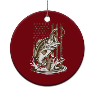 Fishing Camo Ceramic Ornament Bass Fish American Flag Boy Men Fisherman Gift TS10 1pc Red Print Your Wear