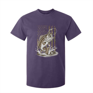 Fishing Camo T Shirt For Kid Bass Fish American Flag Boy Men Fisherman Gift TS10 Purple Print Your Wear