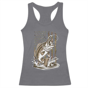 Fishing Camo Racerback Tank Top Bass Fish American Flag Boy Men Fisherman Gift TS10 Charcoal Print Your Wear