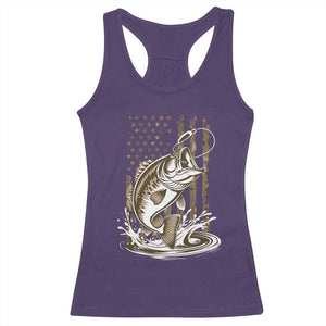 Fishing Camo Racerback Tank Top Bass Fish American Flag Boy Men Fisherman Gift TS10 Purple Print Your Wear