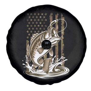 Fishing Camo Spare Tire Cover Bass Fish American Flag Boy Men Fisherman Gift TS10 Print Your Wear
