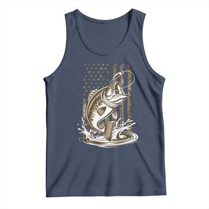 Fishing Camo Tank Top Bass Fish American Flag Boy Men Fisherman Gift TS10 Navy Print Your Wear