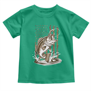 Fishing Camo Toddler T Shirt Bass Fish American Flag Boy Men Fisherman Gift TS10 Irish Green Print Your Wear