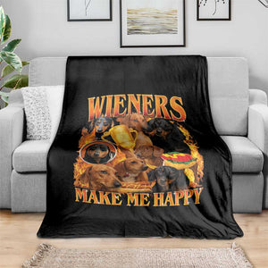 Funny Wiener Dog Throw Blanket Vintage Bootleg Gift For Dachshund Lover TS10 Print Your Wear