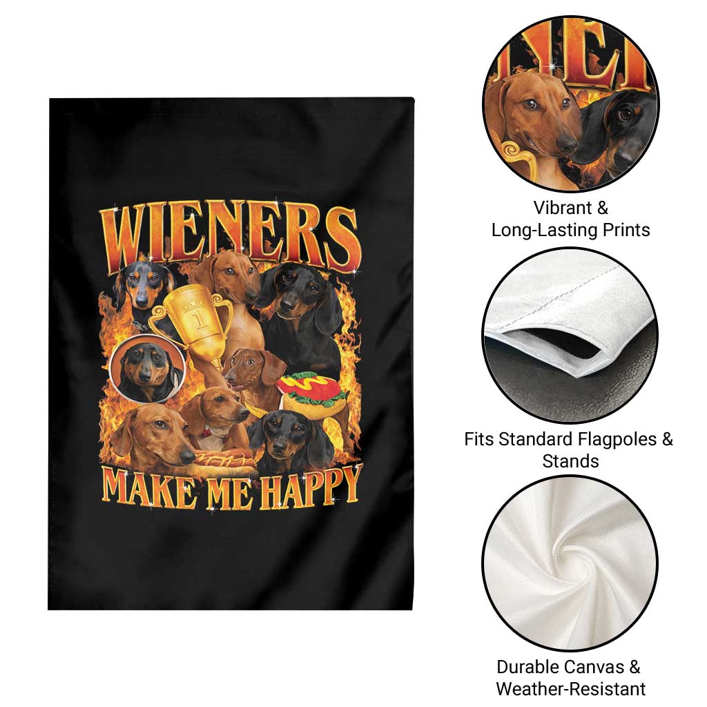 Funny Wiener Dog Garden Flag Vintage Bootleg Gift For Dachshund Lover TS10 Print Your Wear