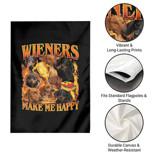 Funny Wiener Dog Garden Flag Vintage Bootleg Gift For Dachshund Lover TS10 Print Your Wear