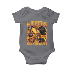 Funny Wiener Dog Baby Onesie Vintage Bootleg Gift For Dachshund Lover TS10 Charcoal Print Your Wear