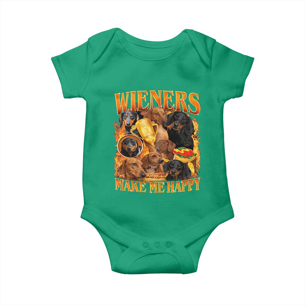 Funny Wiener Dog Baby Onesie Vintage Bootleg Gift For Dachshund Lover TS10 Irish Green Print Your Wear