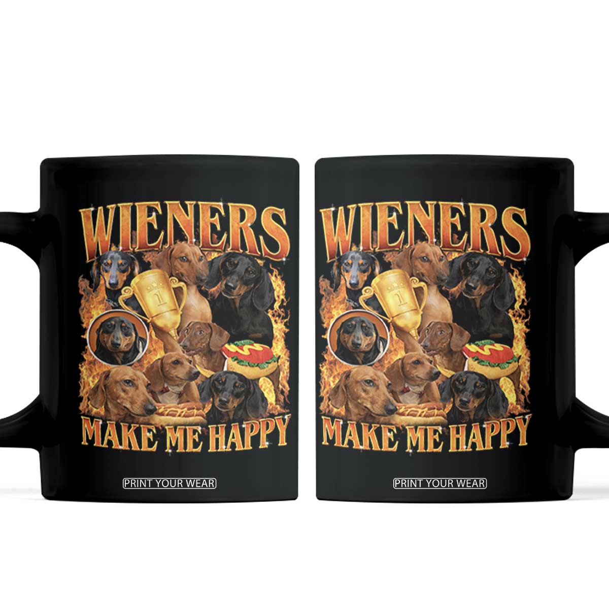 Funny Wiener Dog Coffee Mug Vintage Bootleg Gift For Dachshund Lover TS10 Black Print Your Wear