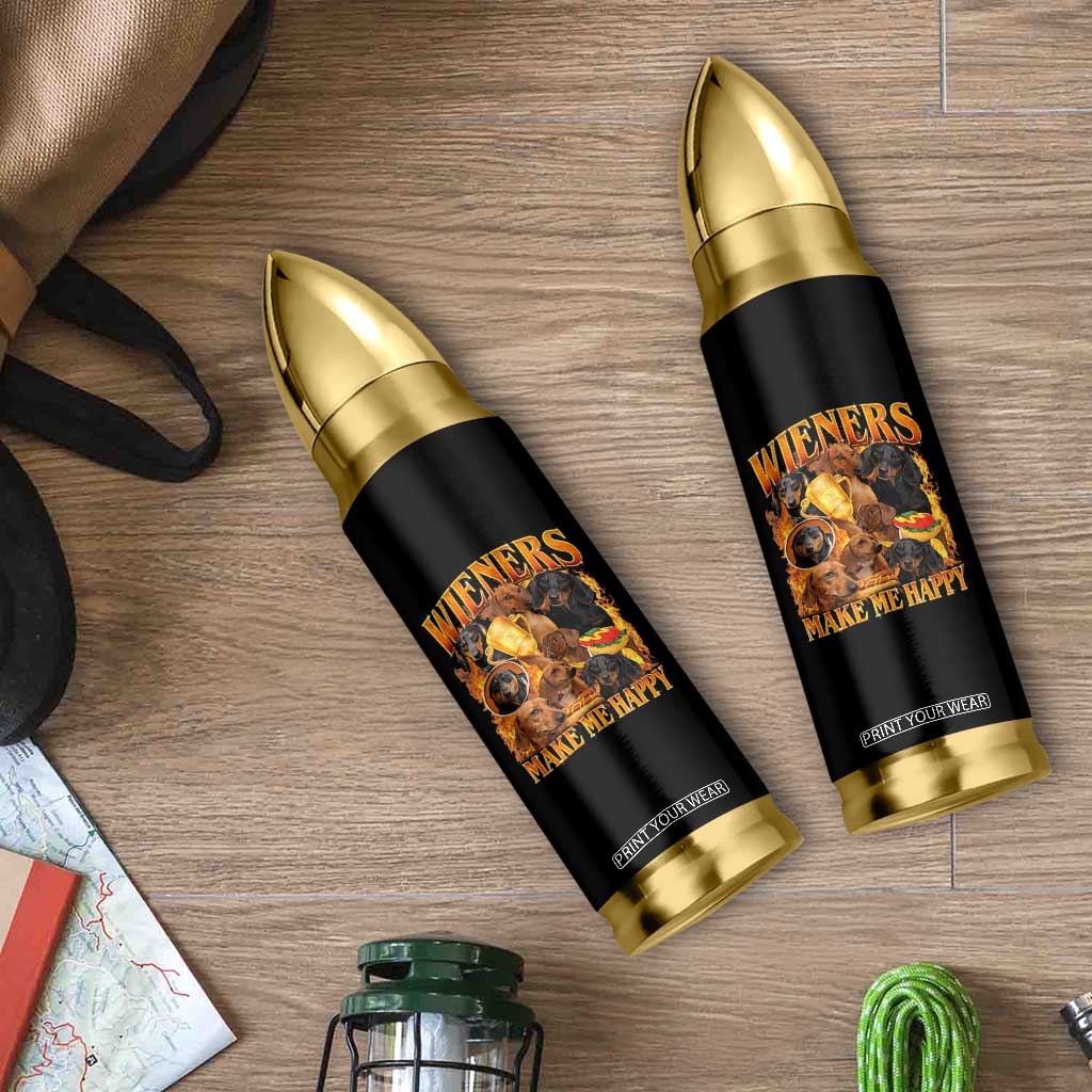 Funny Wiener Dog Bullet Tumbler Vintage Bootleg Gift For Dachshund Lover TS10 Print Your Wear