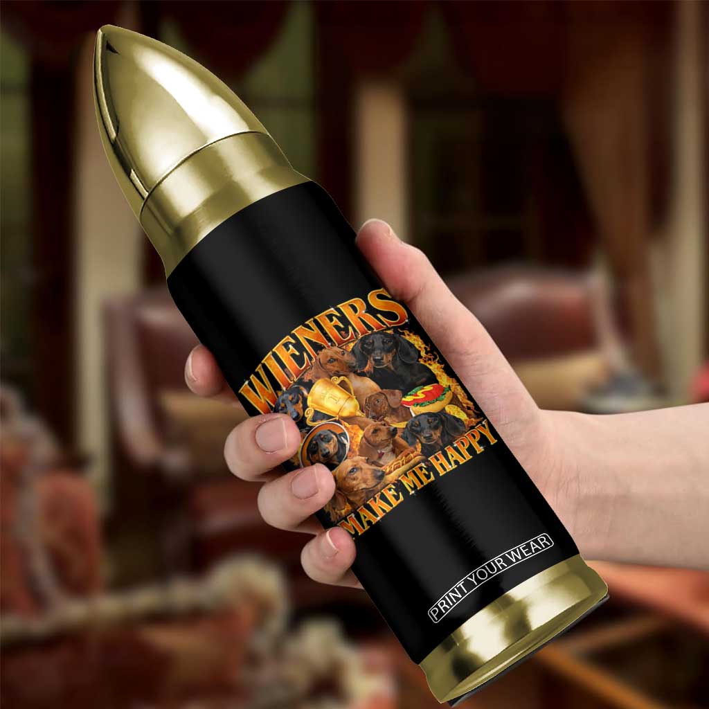 Funny Wiener Dog Bullet Tumbler Vintage Bootleg Gift For Dachshund Lover TS10 Print Your Wear
