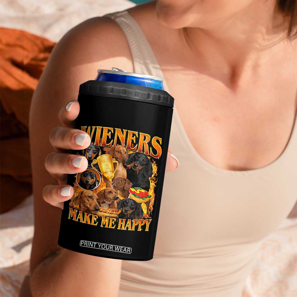 Funny Wiener Dog 4 in 1 Can Cooler Tumbler Vintage Bootleg Gift For Dachshund Lover TS10 Print Your Wear