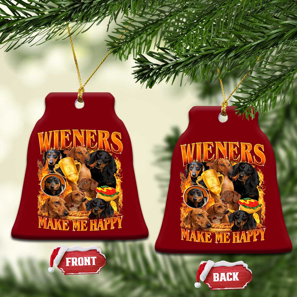 Funny Wiener Dog Ceramic Ornament Vintage Bootleg Gift For Dachshund Lover TS10 Print Your Wear