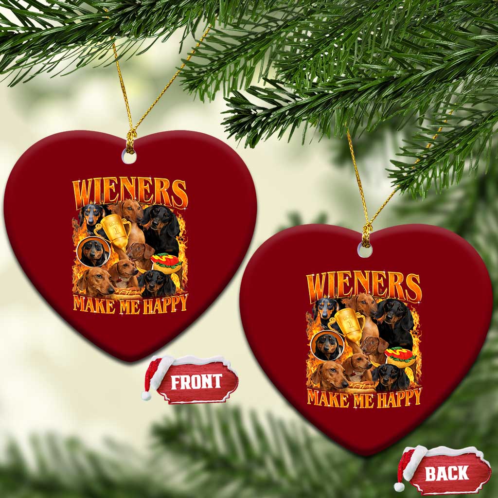 Funny Wiener Dog Ceramic Ornament Vintage Bootleg Gift For Dachshund Lover TS10 Print Your Wear