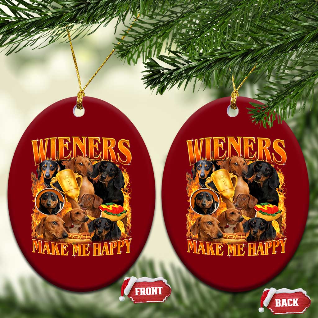 Funny Wiener Dog Ceramic Ornament Vintage Bootleg Gift For Dachshund Lover TS10 Print Your Wear