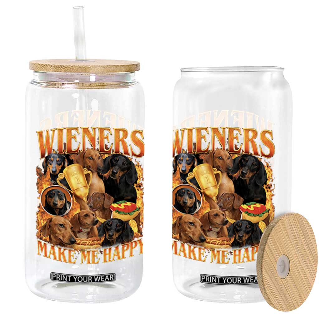 Funny Wiener Dog Glass Can Vintage Bootleg Gift For Dachshund Lover TS10 Print Your Wear