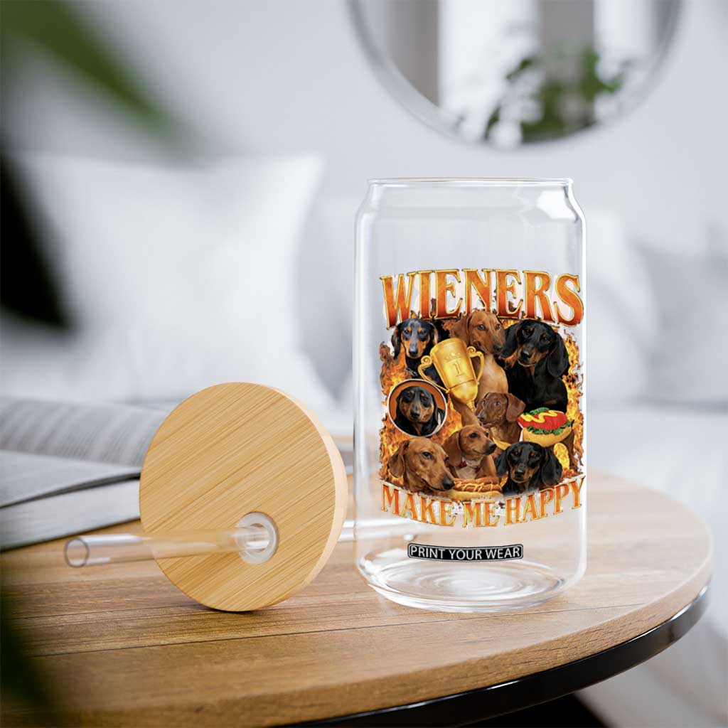 Funny Wiener Dog Glass Can Vintage Bootleg Gift For Dachshund Lover TS10 Print Your Wear
