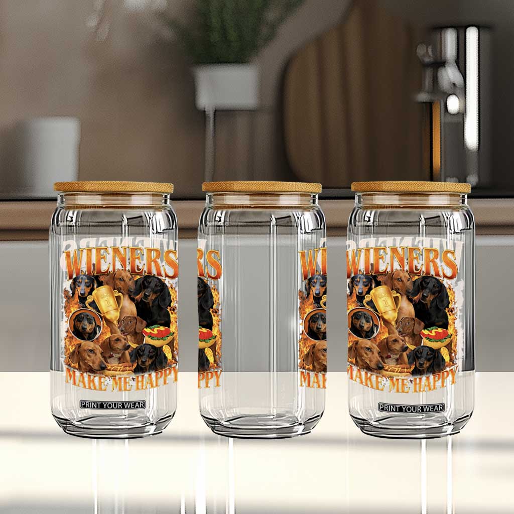 Funny Wiener Dog Glass Can Vintage Bootleg Gift For Dachshund Lover TS10 Print Your Wear