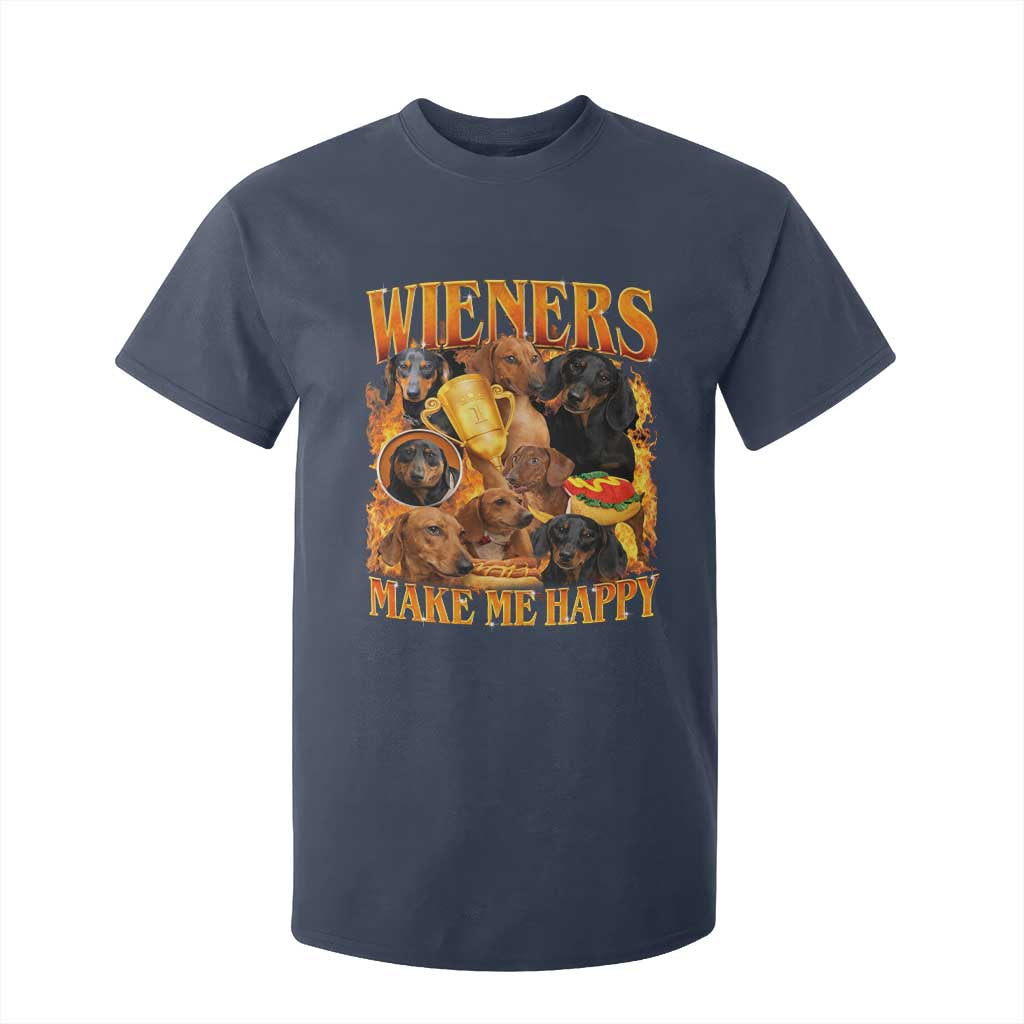 Funny Wiener Dog T Shirt For Kid Vintage Bootleg Gift For Dachshund Lover TS10 Navy Print Your Wear