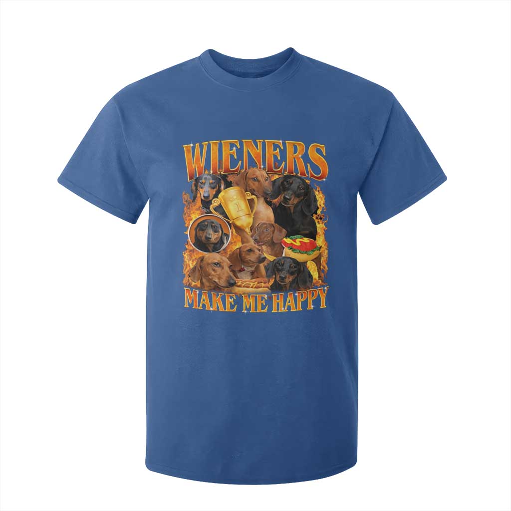 Funny Wiener Dog T Shirt For Kid Vintage Bootleg Gift For Dachshund Lover TS10 Royal Blue Print Your Wear