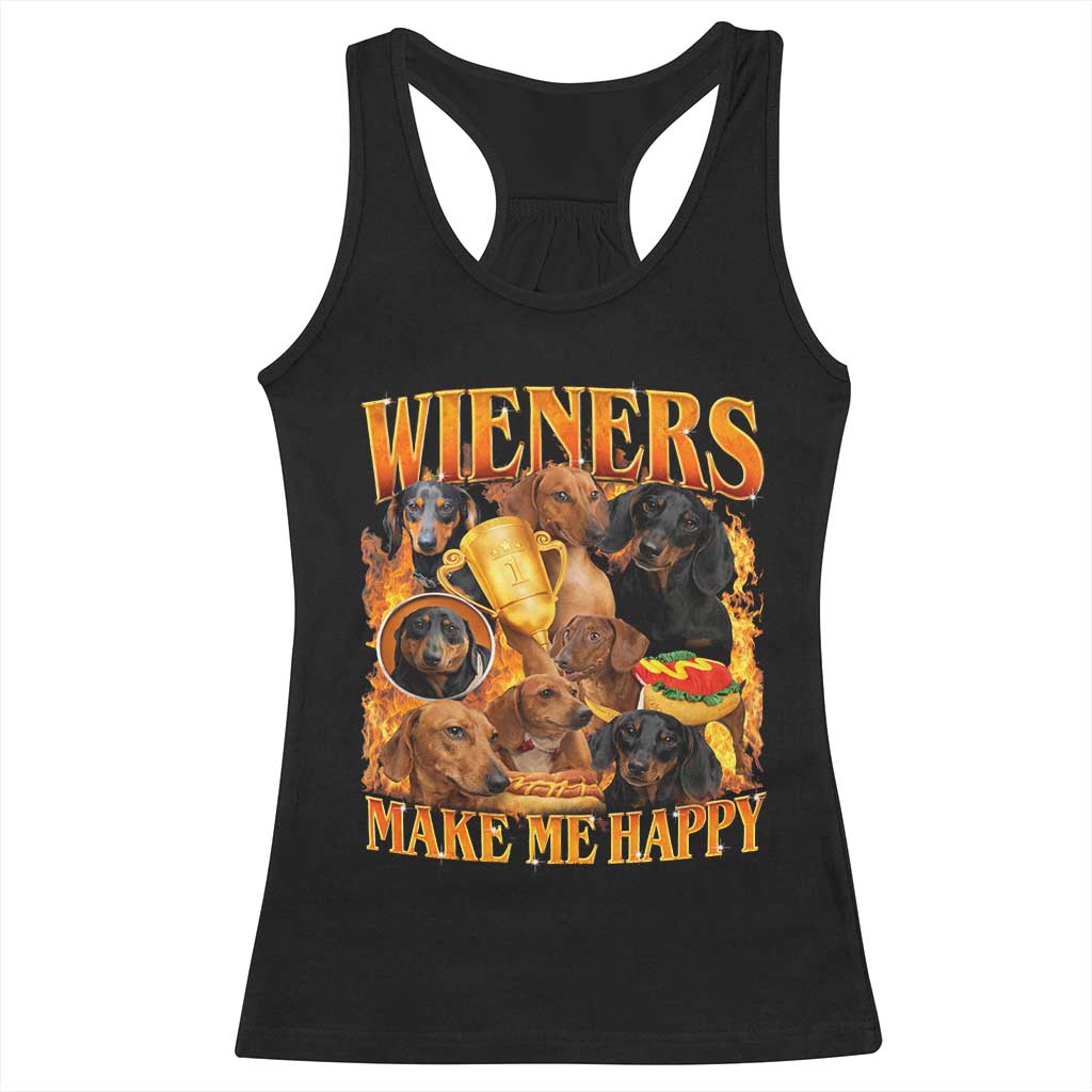 Funny Wiener Dog Racerback Tank Top Vintage Bootleg Gift For Dachshund Lover TS10 Black Print Your Wear