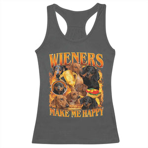 Funny Wiener Dog Racerback Tank Top Vintage Bootleg Gift For Dachshund Lover TS10 Dark Heather Print Your Wear