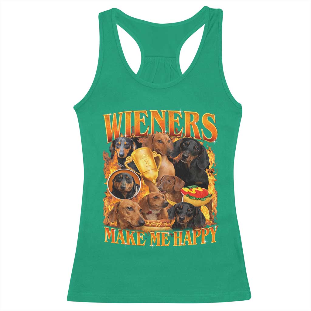 Funny Wiener Dog Racerback Tank Top Vintage Bootleg Gift For Dachshund Lover TS10 Irish Green Print Your Wear