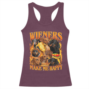 Funny Wiener Dog Racerback Tank Top Vintage Bootleg Gift For Dachshund Lover TS10 Maroon Print Your Wear