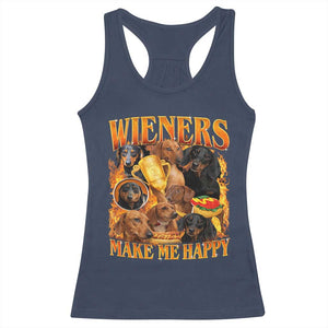Funny Wiener Dog Racerback Tank Top Vintage Bootleg Gift For Dachshund Lover TS10 Navy Print Your Wear