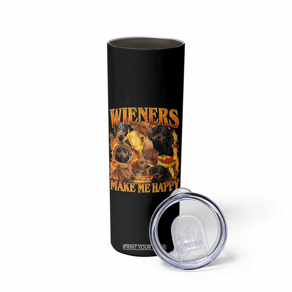 Funny Wiener Dog Skinny Tumbler Vintage Bootleg Gift For Dachshund Lover TS10 Print Your Wear