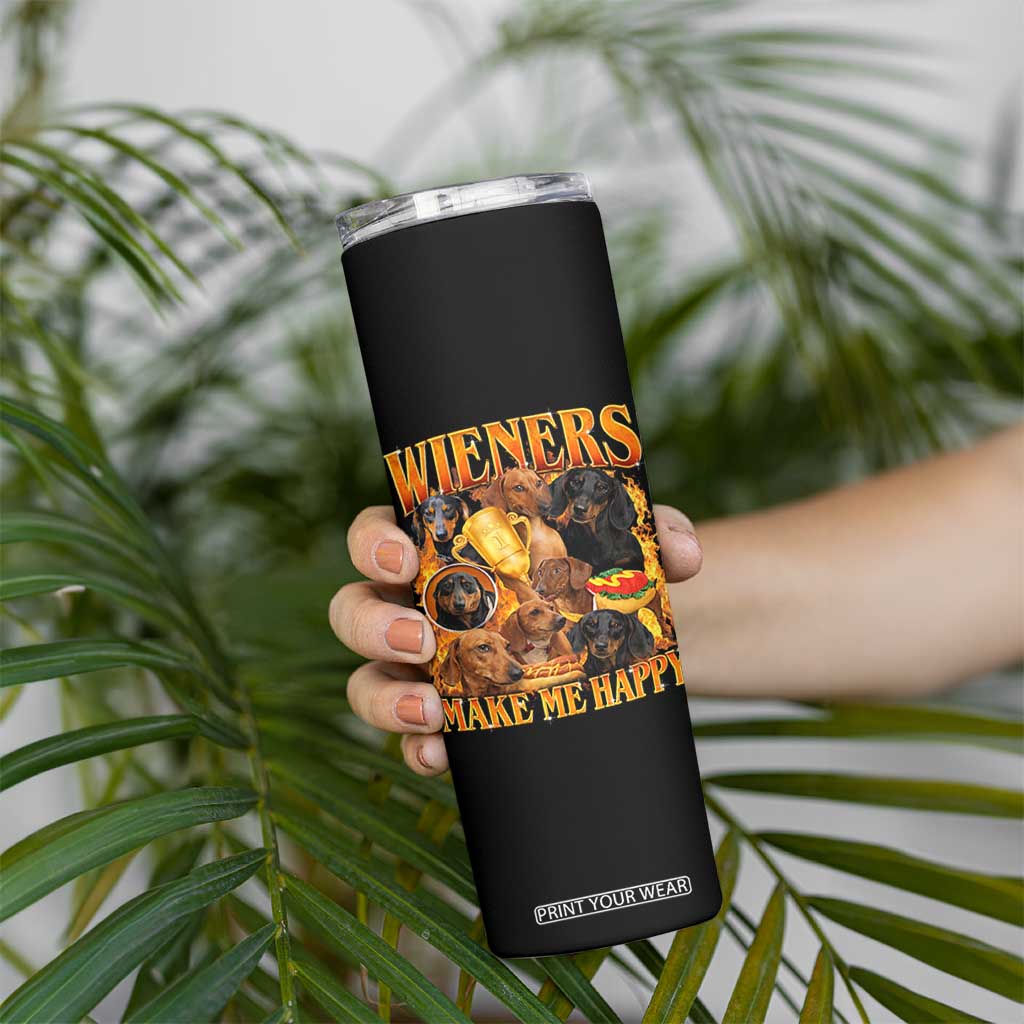 Funny Wiener Dog Skinny Tumbler Vintage Bootleg Gift For Dachshund Lover TS10 Print Your Wear