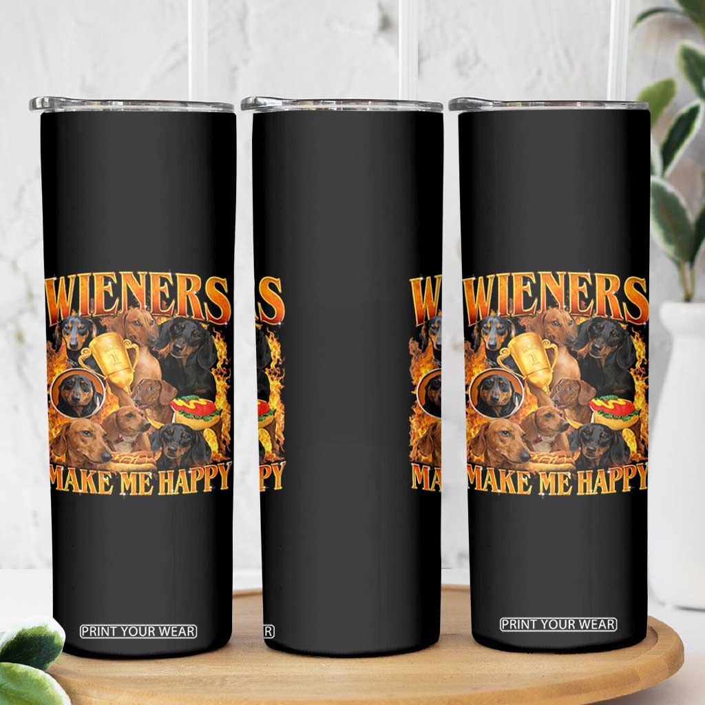 Funny Wiener Dog Skinny Tumbler Vintage Bootleg Gift For Dachshund Lover TS10 Print Your Wear